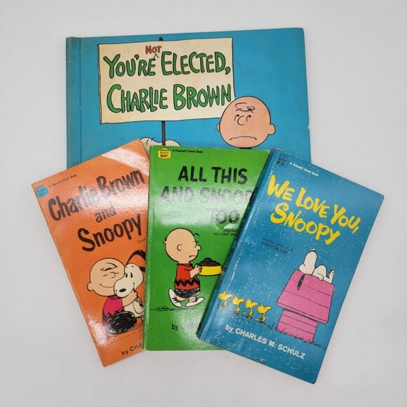 Lot of 4 Vintage Peanuts Snoopy Books Charles M.‎ Schulz Charlie Brown - Picture 1 of 8